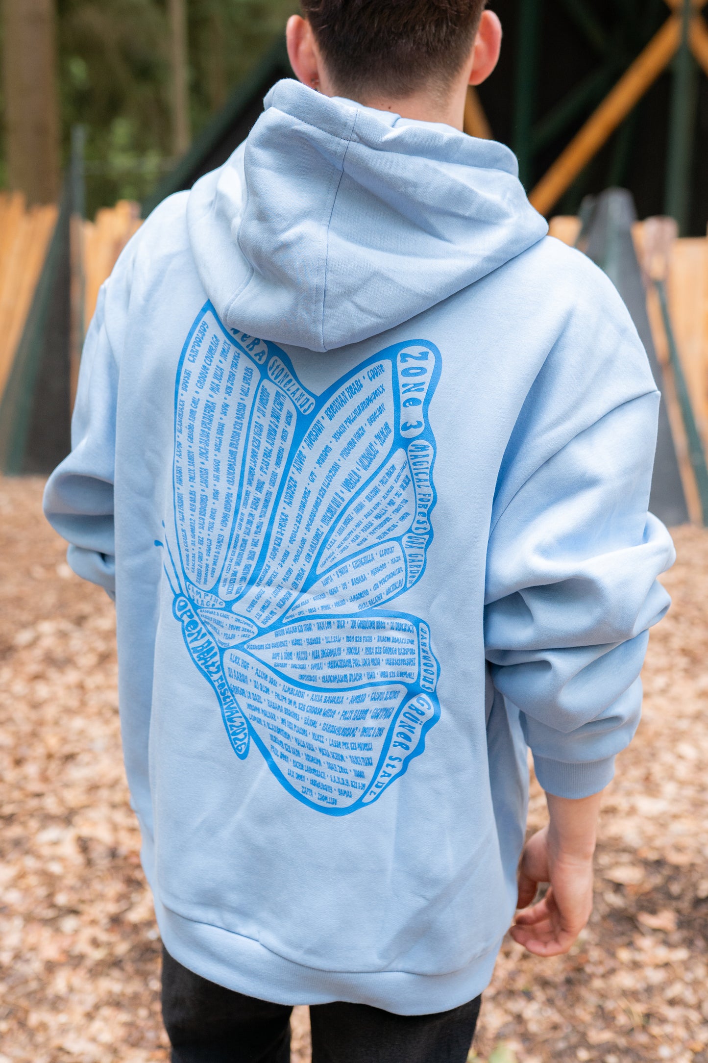 Line Up Hoodie - Butterfly blau