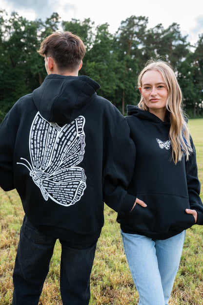Line Up Hoodie - Butterfly schwarz