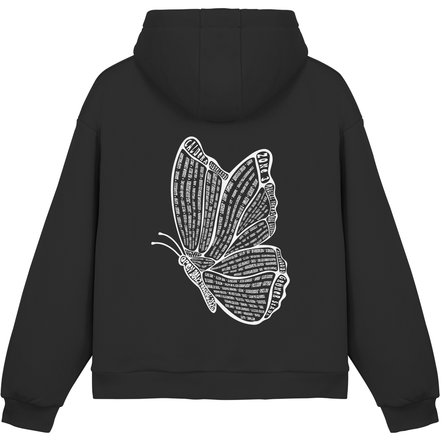 Line Up Hoodie - Butterfly schwarz